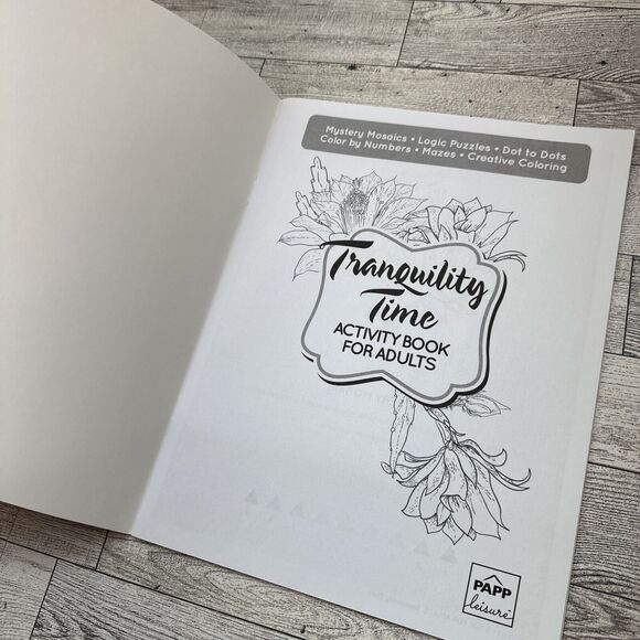 Tranquility Time Adult Activity Book New Dot To Dot Color By Number Puzzles More - Picture 2 of 10